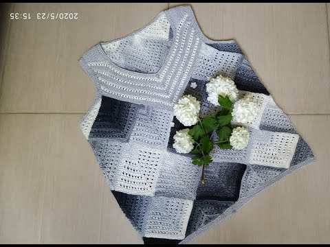 Видео: МК Топ спицами в технике печворк / треугольники печворк  #печворксюлейиаленой