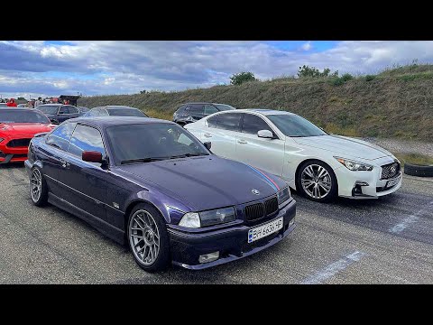 Видео: Хулиган на BMW E36 турбо устроил РАЗНОС! Гонка против Subaru, Mustang, Infiniti