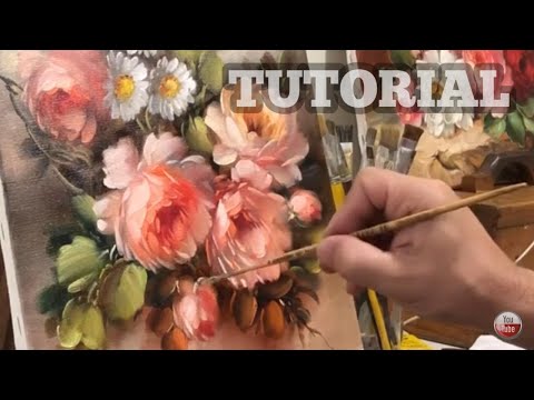 Видео: КРАСИВАЯ КАРТИНА РОЗ И РОМАШЕК / КАРТИНА ШАГ ЗА ШАГАМИ / УРОК ЖИВОПИСИ МАСЛОМ