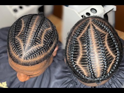 Видео: Мужские косы на КОРОТКИХ волосах | Прямые сзади с рисунком