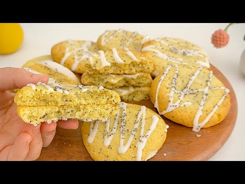 Видео: Лимонное печенье с маком 🍋 Быстрый, мягкий и ароматный рецепт!