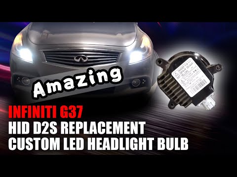 Видео: Как снять штатные HID-лампы с Infiniti G37 и установить светодиодные лампы с помощью комплекта Pl...
