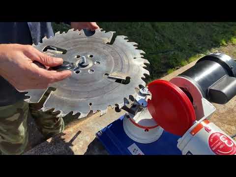 Видео: Дисковая угловая пилорама SHINKA-400 (заточка диска)