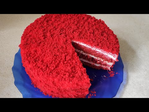 Видео: Торт "Красный бархат" простой рецепт без духовки | торт красный бархат на сковороде