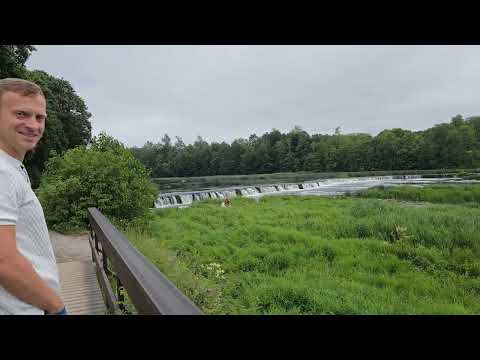 Видео: Kuldiga,Latvia,Кулдига Латвия,лето 2025,маленький красивый городок,водопад