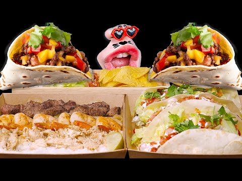 Видео: Сочные и ароматные! Мексиканские фахитас, тако с говядиной и начос! 🌮🔥😋 ASMR Mukbang Eating Show :)