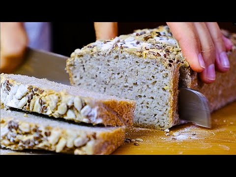Видео: Рецепт хлеба из зеленой гречки. Домашний хлеб из гречки без яиц и дрожжей, без глютена. Веган, кето.