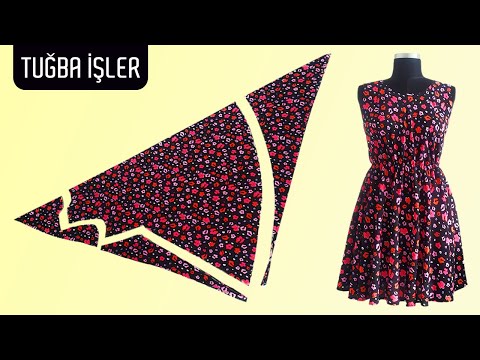 Видео: Очень легкий пошив расклешенного платья | Tuğba İşler