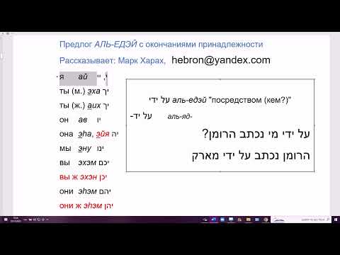Видео: 1541. Как сказать на иврите "кем; тобой, нами, вами". Предлог АЛЬ-ЕДЭЙ с окончаниями принадлежности