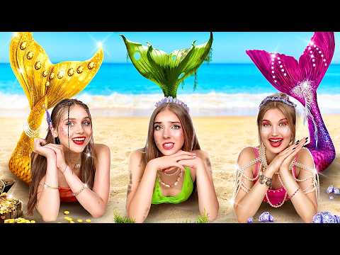 Видео: Бедная Vs Богатая Vs Гига Богатая Русалка! Вечеринка у Бассейна с Русалками
