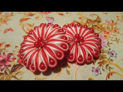 Видео: МК! Новая зефирка канзаши из атласных лент!