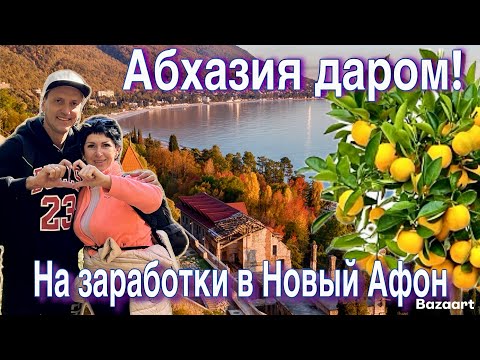 Видео: АБХАЗИЯ. Гагра-все включено за 700 рублей! На заработки в Новый Афон-сбор мандарин!