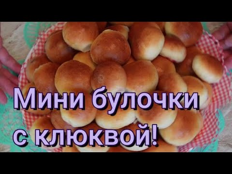 Видео: Вкусные, воздушные мини булочки с клюквой! #300