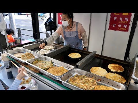 Видео: Традиционные блинчики корейской кухни, корейская уличная еда