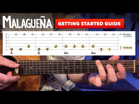 Видео: Первые шаги с «Malagueña» (испанская классическая гитара)
