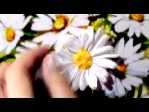 Видео: Embroidery daisies ribbons Вышивка лентами по принту.  Ромашка с отдельными лепестками.