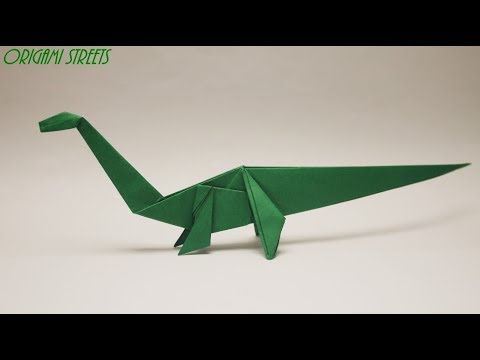 Видео: Оригами динозавр из бумаги.  Как сделать динозавра из бумаги.
