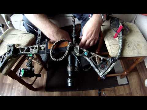 Видео: Блочный лук. замена тетивы кабеля настройка без преса.