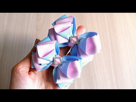 Видео: КРАСИВО ОЧЕНЬ! Бантики из репсовых лент с атласной вставкой