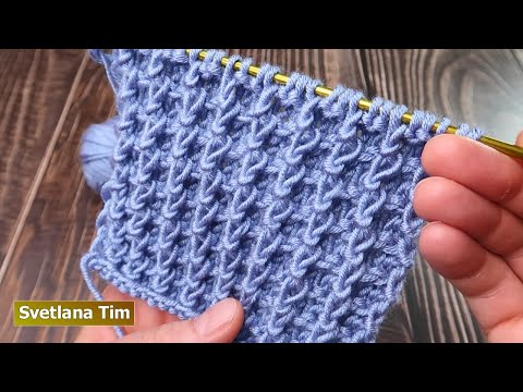 Видео: Как связать Простой плотный Вафельный УЗОР СПИЦАМИ "WAFFLES" для вязания шарфов, свитеров № 627