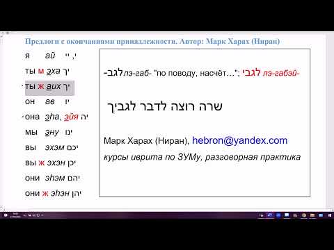 Видео: 1614. Как сказать на иврите: насчёт меня; касательно его, по поводу нас. Слово ЛЭГАБЭЙ-