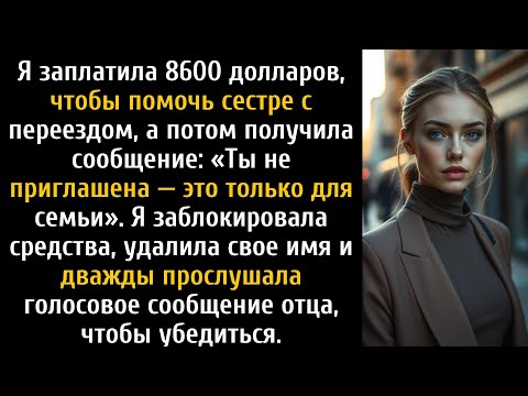 Видео: Я заплатила 8600 долларов, чтобы помочь сестре с переездом, а потом мама сказала, что меня не...