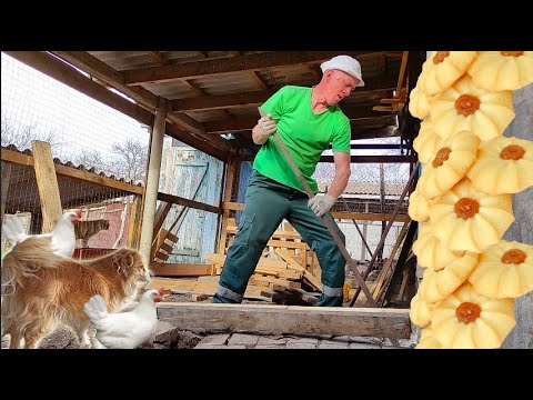 Видео: Куры счастливы, семья сыта. Строим выгул и печем Курабье.