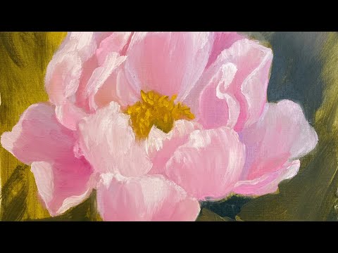 Видео: Простенький пион. Живопись маслом. Фания Сахарова