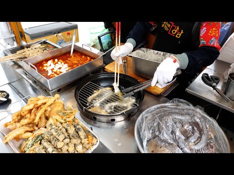 Видео: Отобранные офисными работниками Каннамгу грузовик ттеокбокки / рыбный пирог, жареный и мороженое