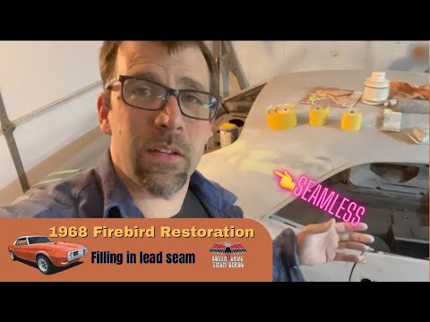 Видео: Ремонт области свинцового шва на боковой панели и подготовка к грунтовке Firebird 1968 года