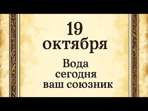 Видео: 19 октября - Вода сегодня ваш союзник. 