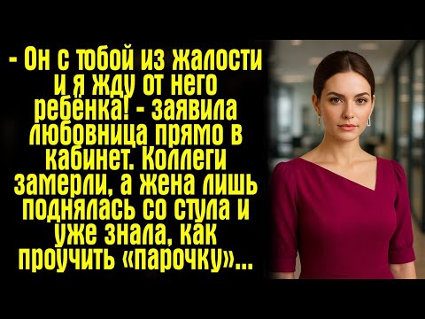 Видео: — Он с тобой из жалости и я жду от него ребёнка! — заявила любовница прямо в кабинет. Коллеги....