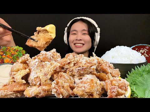 Видео: АСМР 1 кг хрустящей жареной курицы‼️【субтитры/Мукбанг/Звуки еды】