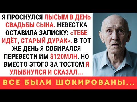 Видео: Я ПРОСНУЛСЯ ЛЫСЫМ В ДЕНЬ СВАДЬБЫ СЫНА — НЕВЕСТКА ОСТАВИЛА ЗАПИСКУ: «ТЕПЕРЬ ЭТО ТВОЙ ОБРАЗ…»