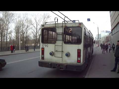 Видео: Троллейбус Санкт-Петербурга 3-20: ПТЗ-5283 б.1790 по №42 (15.04.13)