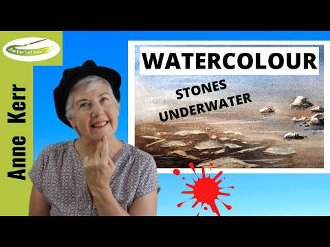 Видео: Как нарисовать камни, находящиеся под водой (ЛЕГКОЕ пошаговое руководство) от Энн Керр