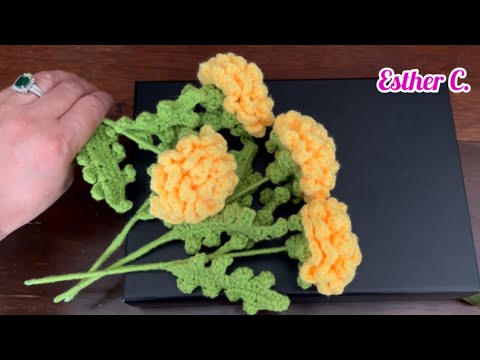 Видео: Вязание крючком цветка бархатцев ❤️ Как связать крючком цветок бархатцев легко и быстро