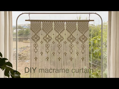 Видео: DIY | macrame curtain back drop wall hanging | занавеска в технике макраме на стене