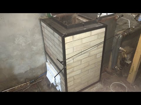 Видео: Котёл твердотопливный,(на 150м²) шахтный из кирпича "АФРИКА 3️⃣ СШ", Первый пуск 03.08.2022.