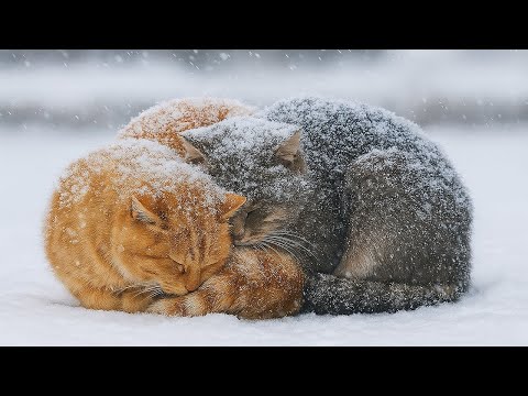 Видео: Две кошки сидели на дороге в снегу и не убегали... Отец с дочерью подошли — и поняли, почему