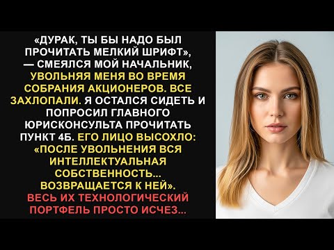 Видео: Мой начальник уволил меня, публично назвав идиотом, поэтому я забрал себе интеллектуальную...