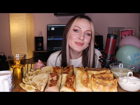 Видео: MUKBANG | Блины (пять разных начинок) | Pancakes (five different toppings) не ASMR