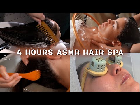 Видео: [4 часа ASMR] Расслабляющее спа для волос, лечение кожи головы, массаж головы и лица