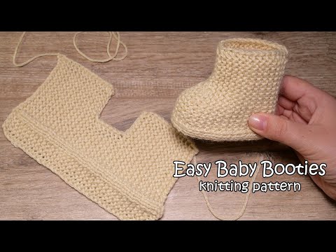 Видео: Самые простые пинетки – сапожки спицами 🐅 Easy Baby Booties knitting pattern