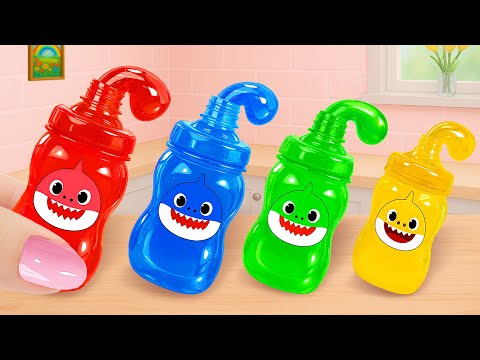 Видео: Приятного приготовления миниатюрной радужной бутылочки с медовым желе 🌈 Подборка бутылочек с желе...