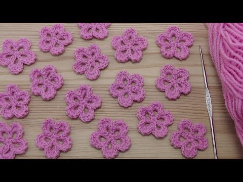 Видео: Вязание простого ЦВЕТКА - урок вязания для начинающих - Lesson crochet flowers