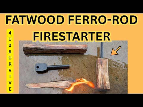 Видео: FATWOOD + FERRO-ROD = РАЗЖИГАТЕЛЬ = Огонь для выживания!