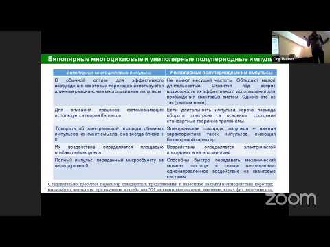 Видео: Архипов Р.М. "Одноцикловые и униполярные полуцикловые световые импульсы" 06/06/2022
