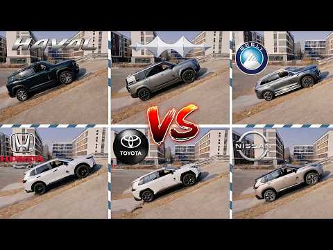 Видео: Японские vs Китайские кроссоверы: испытания полного привода!