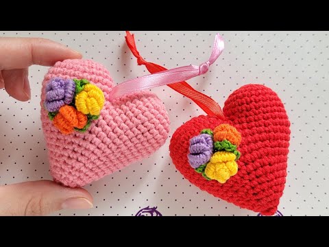 Видео: 🌹РОЗЫ КРЮЧКОМ ❤СЕРДЦЕ ВАЛЕНТИНКА КРЮЧКОМ💝crochet heart